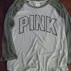 Pink baseball tee